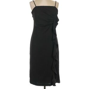 Black Asymmetrical Sheath Cocktail Dress